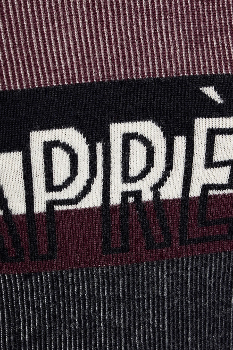 Perfect Moment Intarsia Merino Wool Sweater In Burgundy