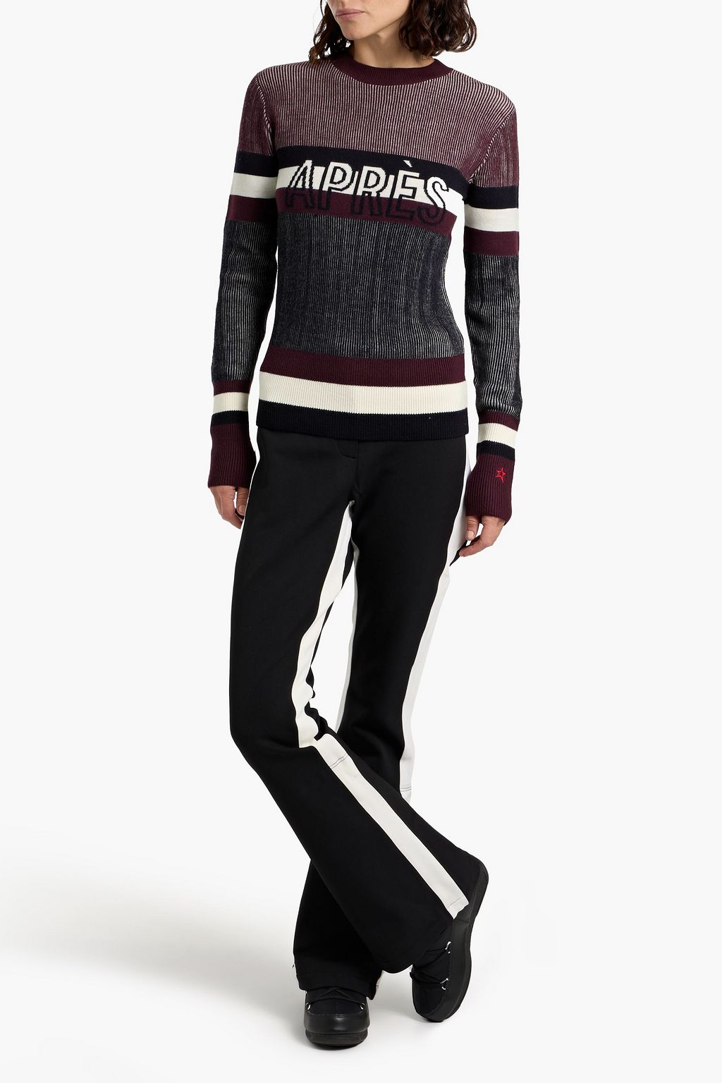 PERFECT MOMENT Intarsia merino wool sweater
