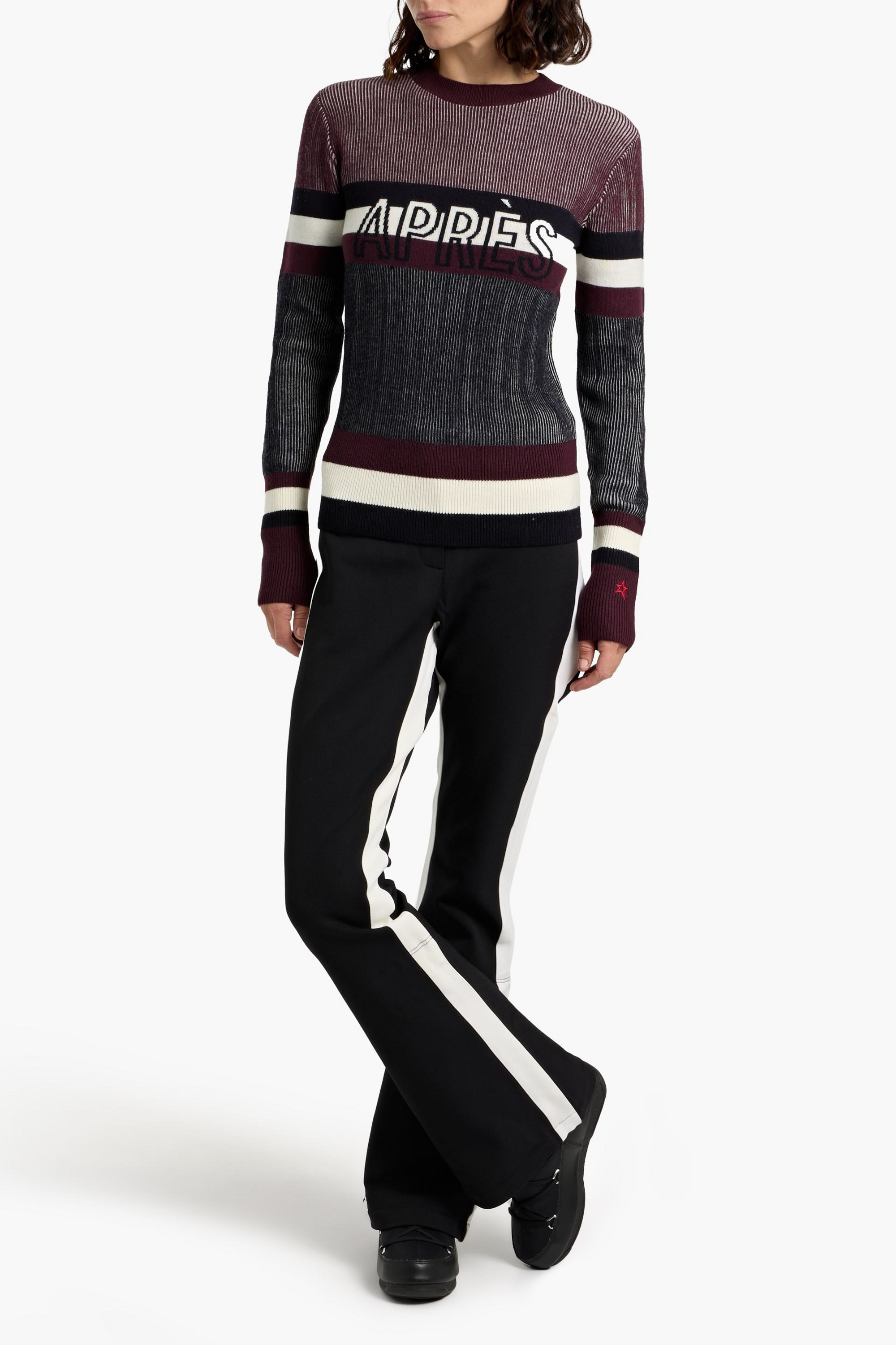 PERFECT MOMENT Intarsia merino wool sweater