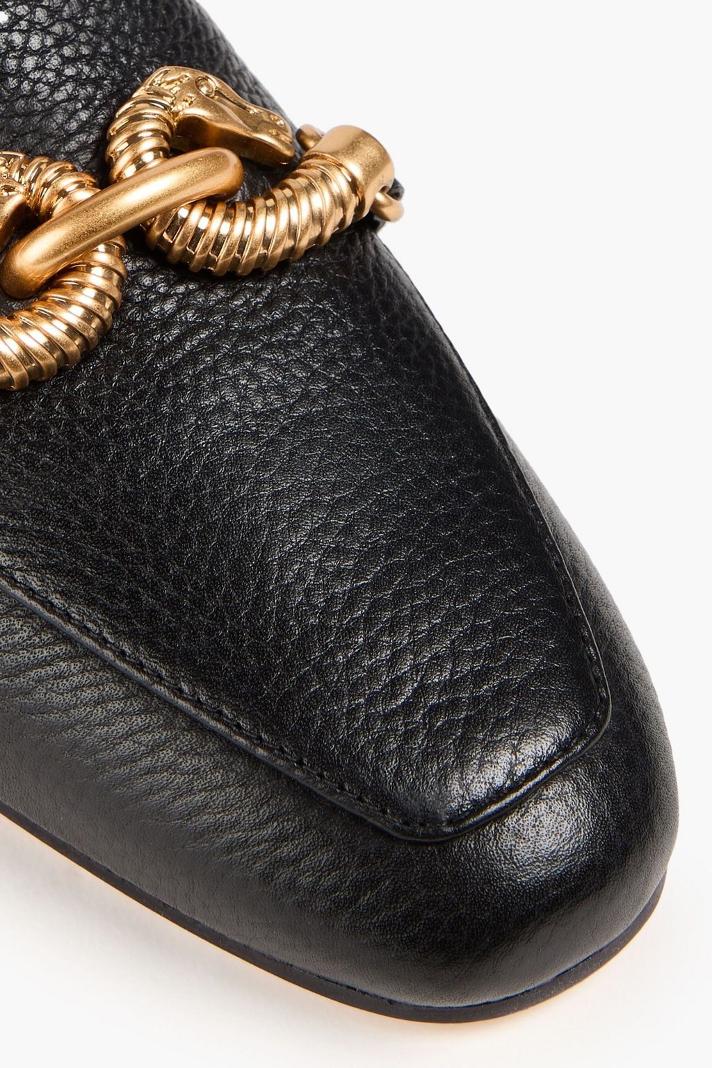TORY BURCH Jessa embellished textured-leather loafers