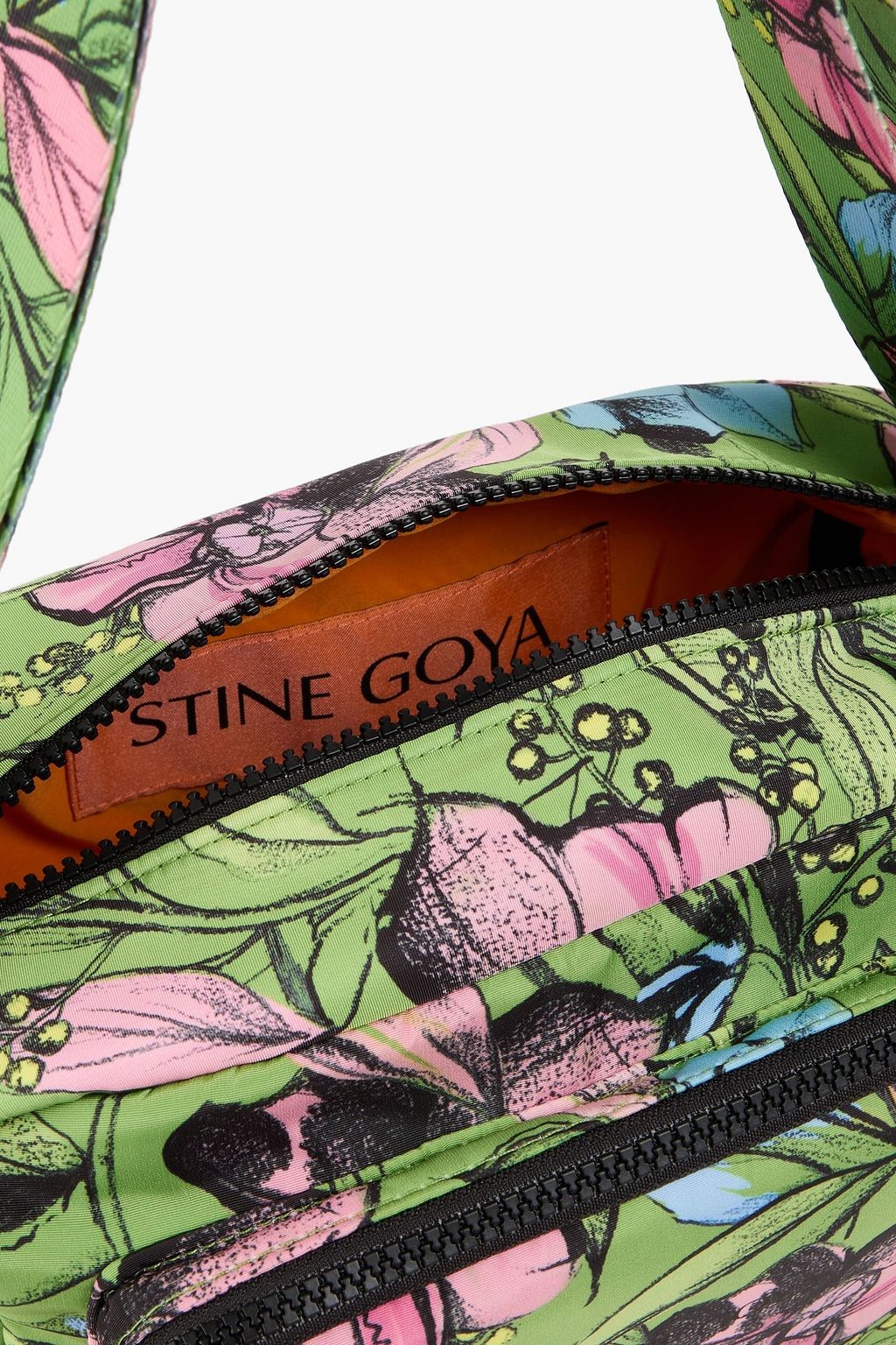 STINE GOYA حقيبة كتف من قماش عازل بطبعة الأزهار