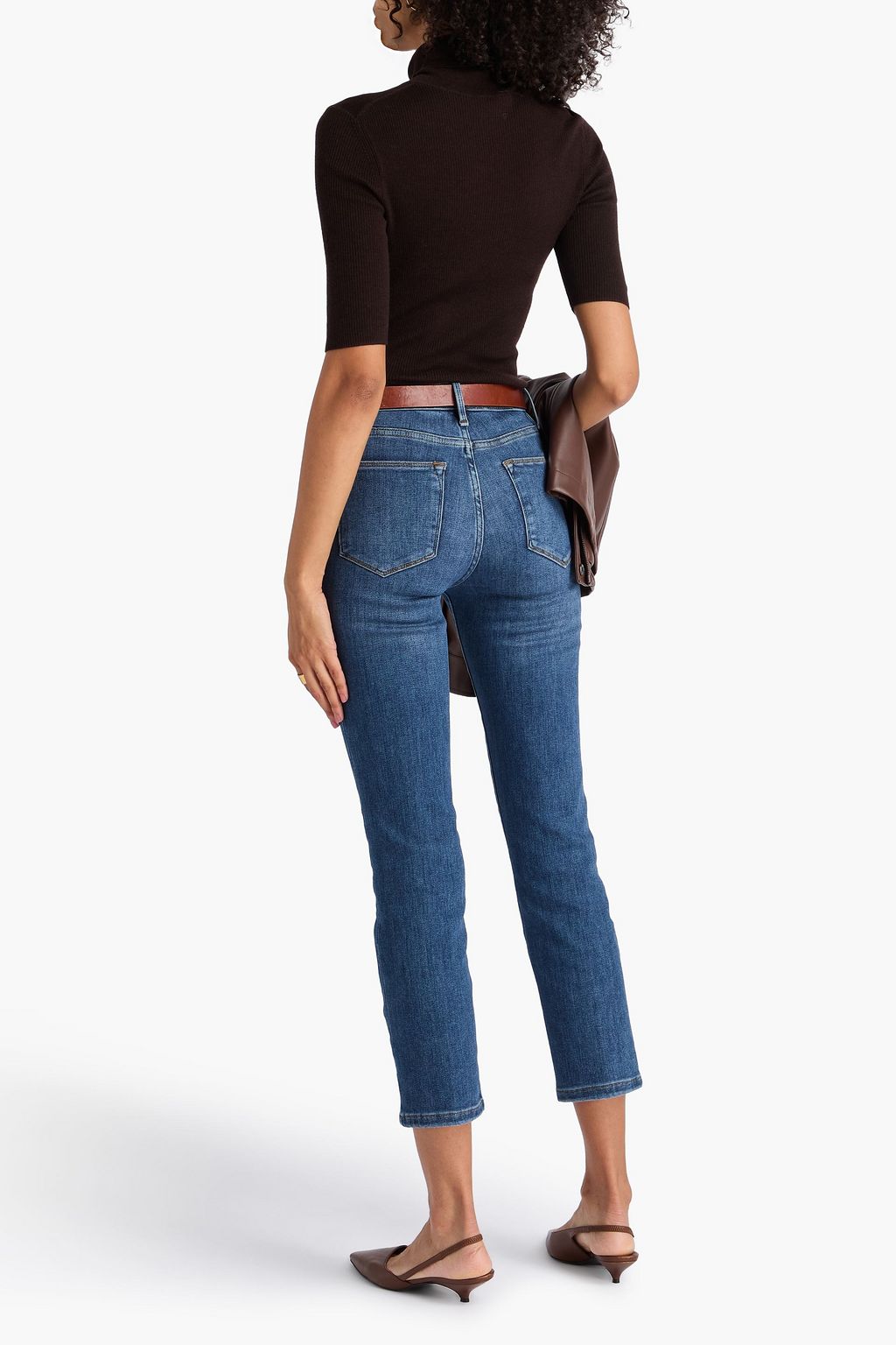 FRAME Le High Straight faded high-rise straight-leg jeans