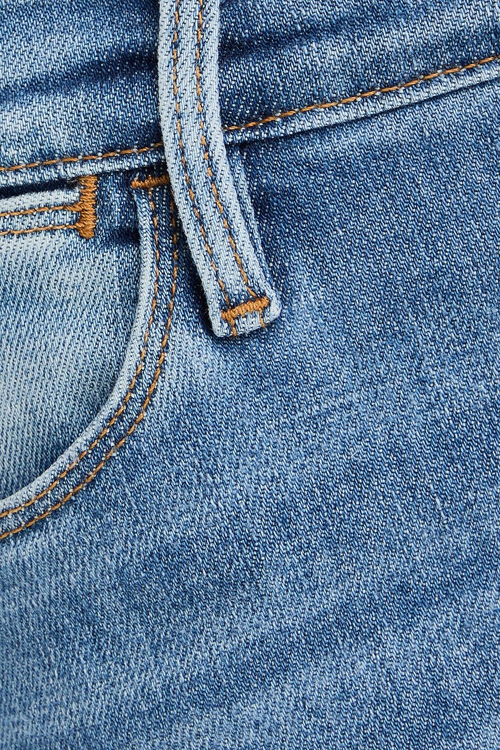 FRAME Le High Straight faded high-rise straight-leg jeans