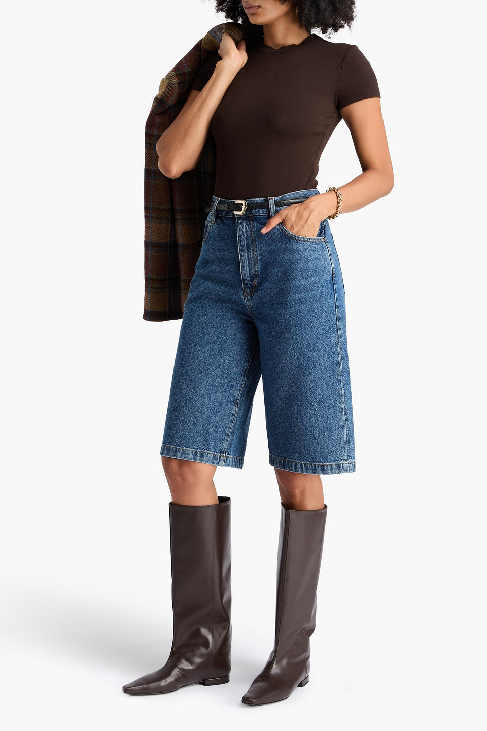  Frame - Modal-blend Jersey Top - Brown - L 