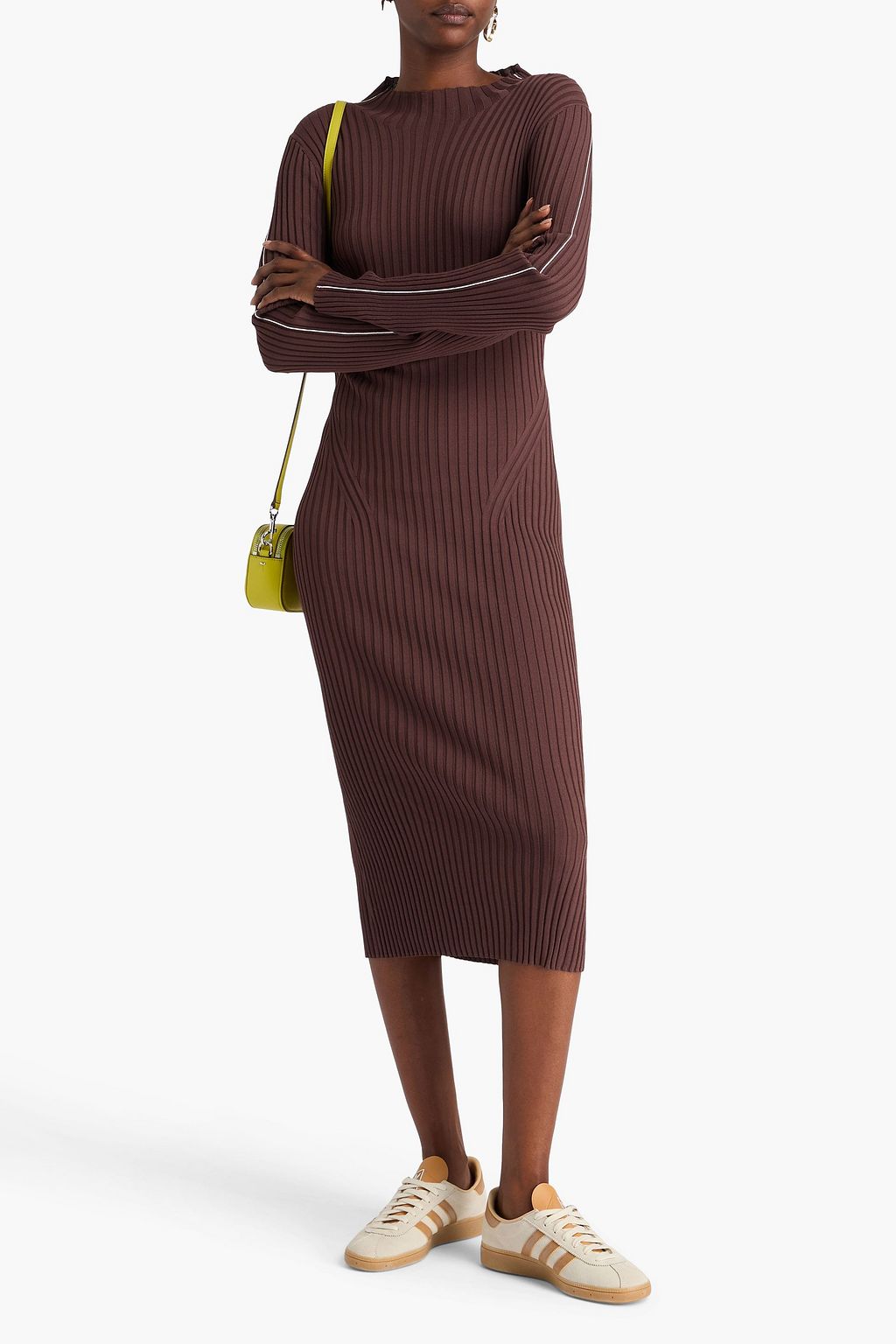 STINE GOYA Ribbed-knit midi dress