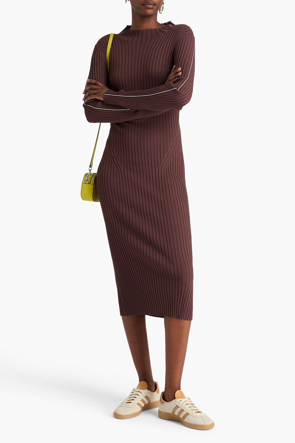  Stine Goya - Midikleid Aus Rippstrick - Braun - M 