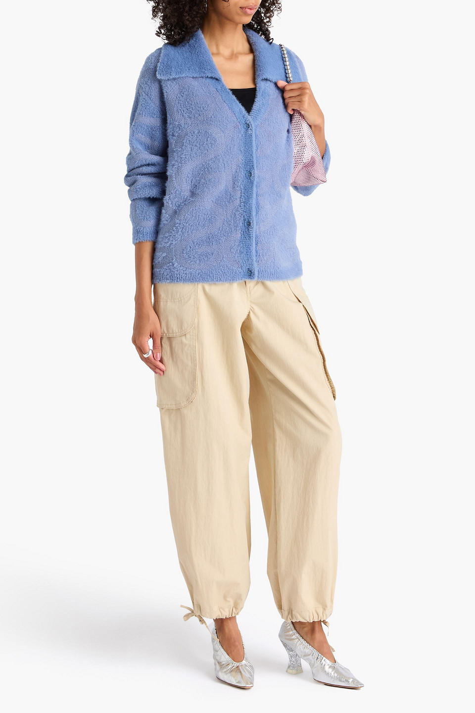  Stine Goya - Cardigan Aus Jacquard-strick - Blau - S 