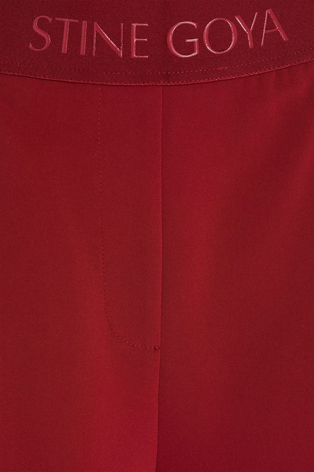 STINE GOYA Pleated crepe de chine wide-leg pants