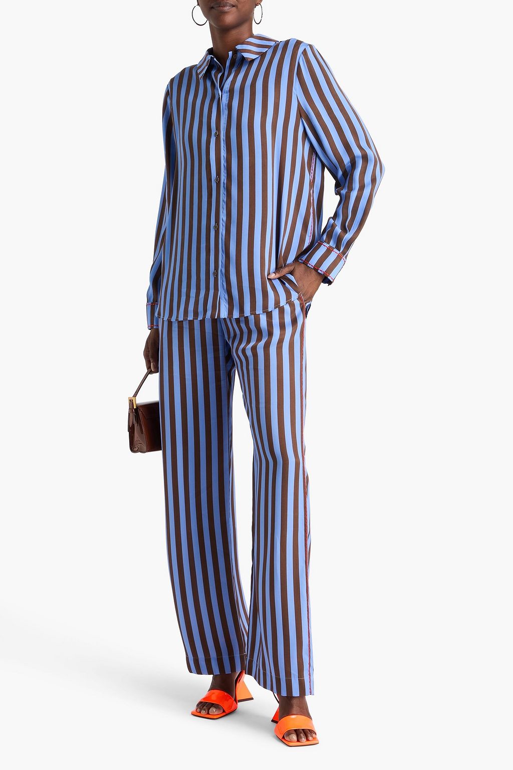 STINE GOYA Striped satin shirt