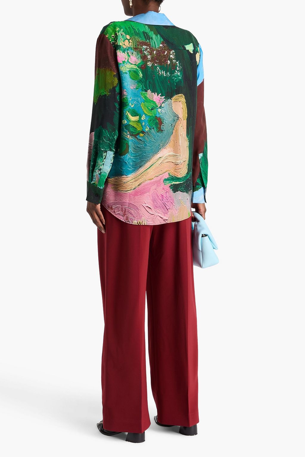 STINE GOYA Printed crepe-satin shirt