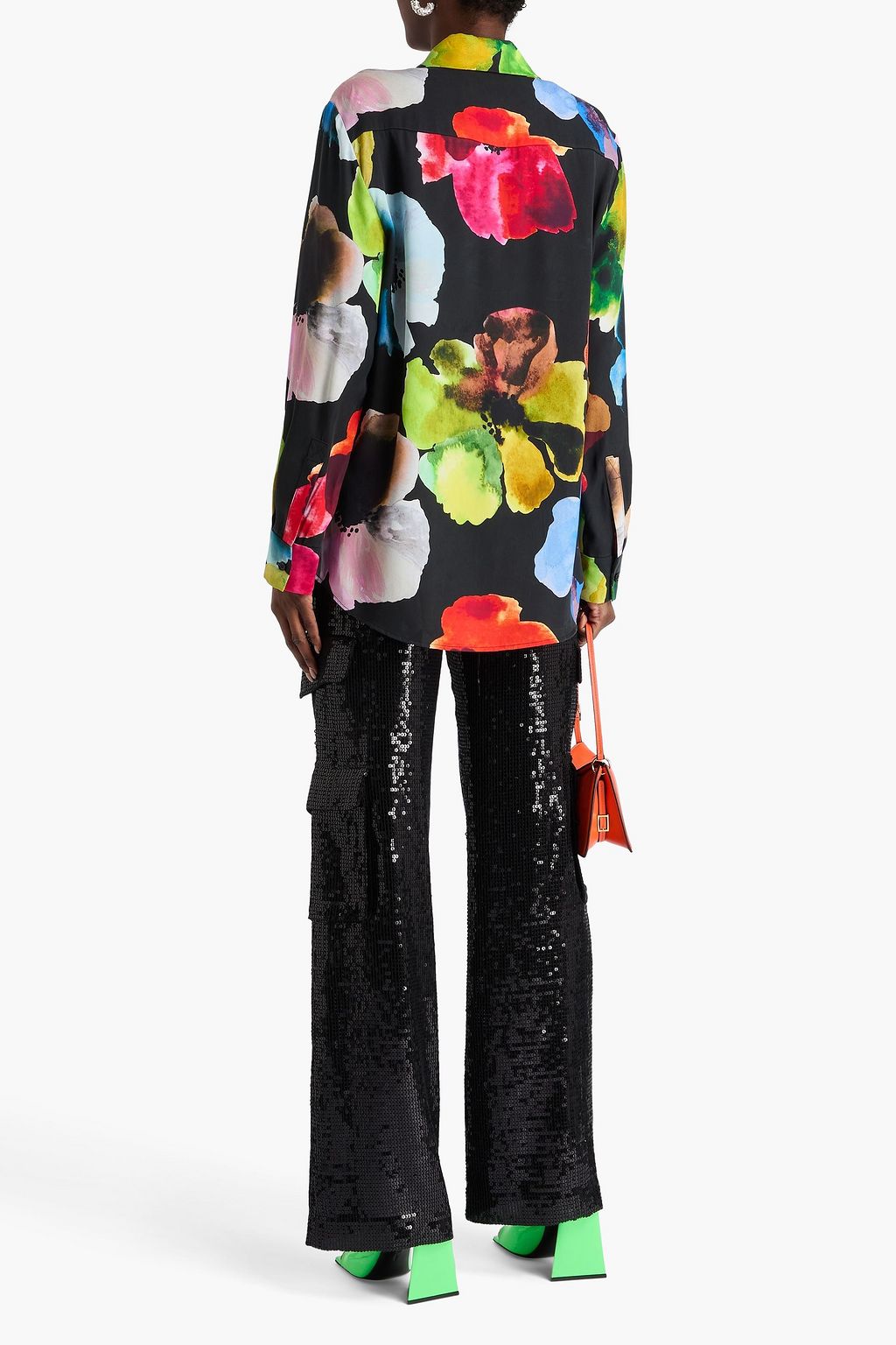 STINE GOYA Printed crepe-satin shirt