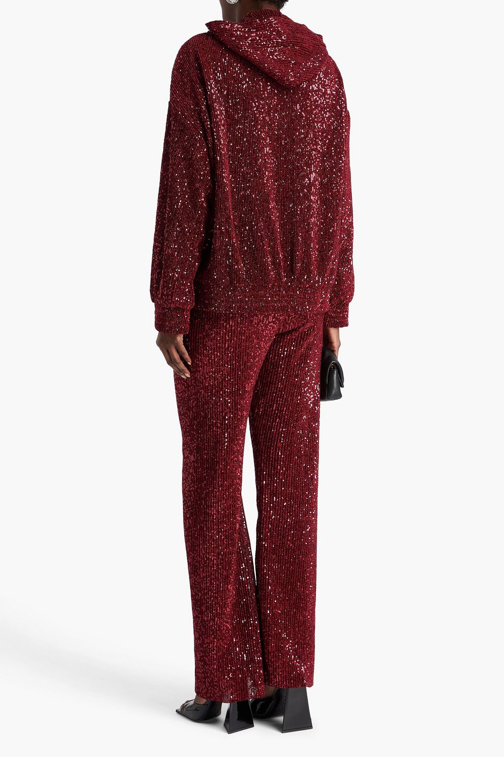 STINE GOYA Sequined jersey flared pants