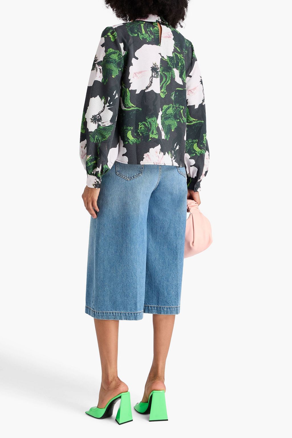 STINE GOYA Oberteil aus Seersucker mit floralem Print