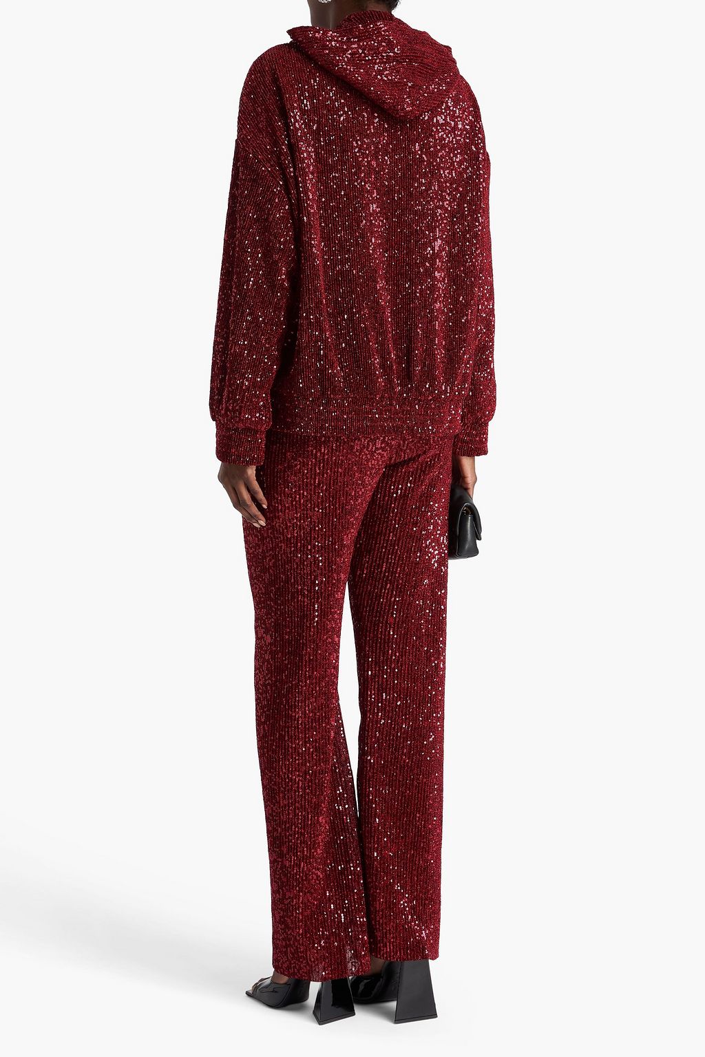 STINE GOYA Sequined jersey hoodie