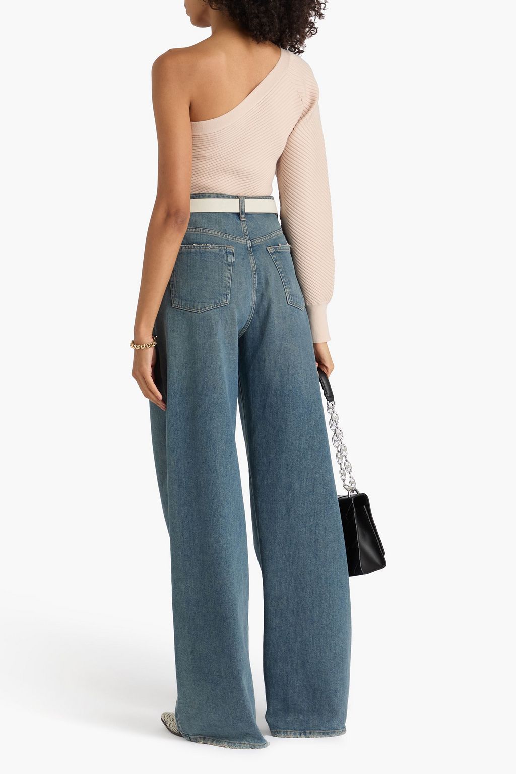 IRO One-sleeve ribbed-knit top