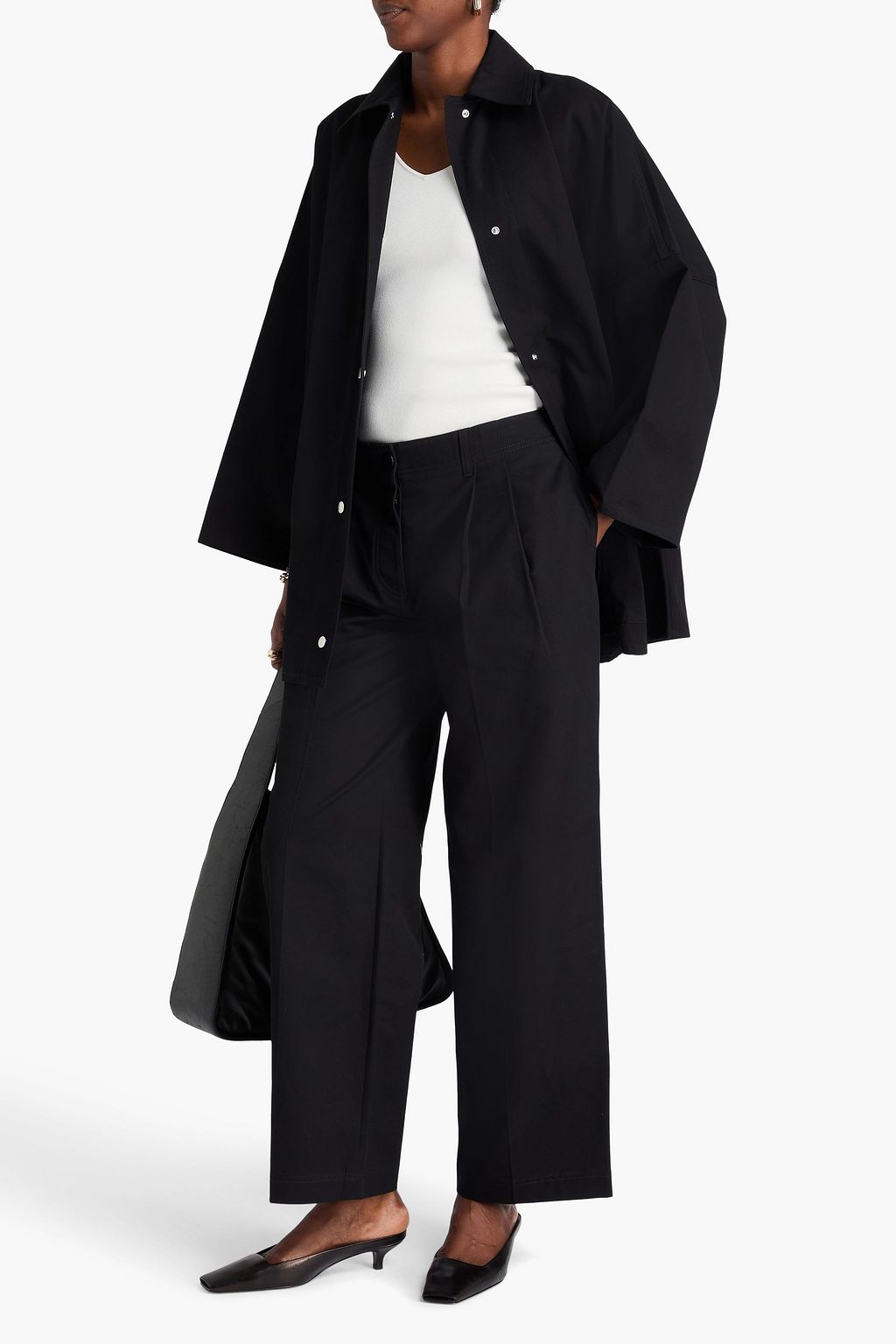 TOTEME Pleated cotton-twill straight-leg pants