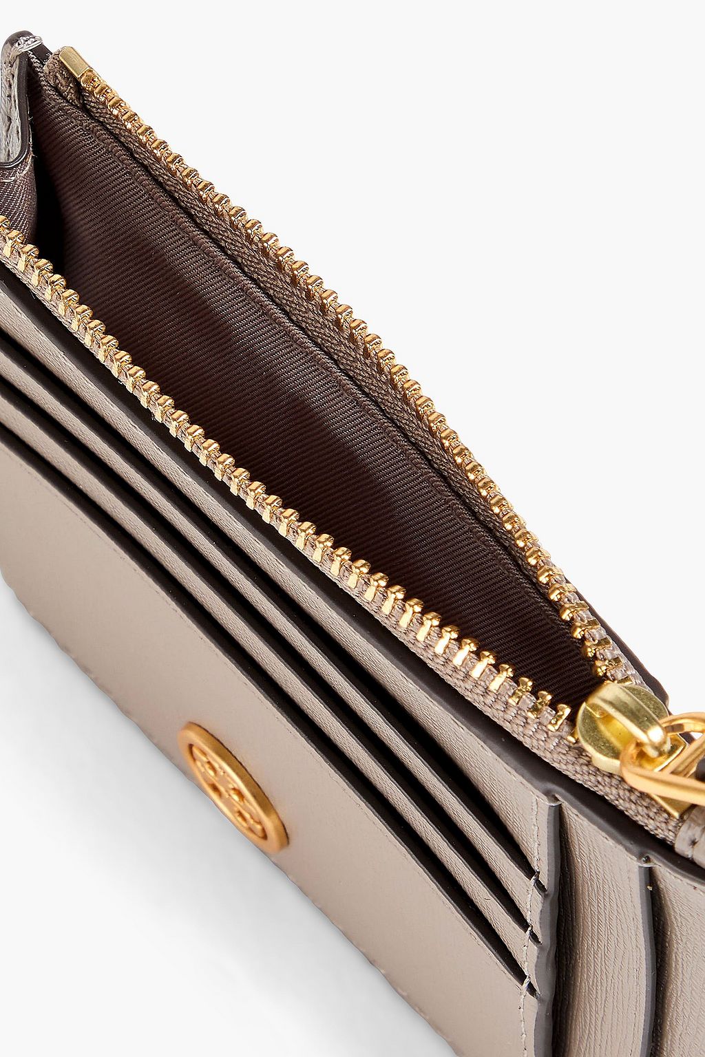 TORY BURCH Robinson textured-leather cardholder