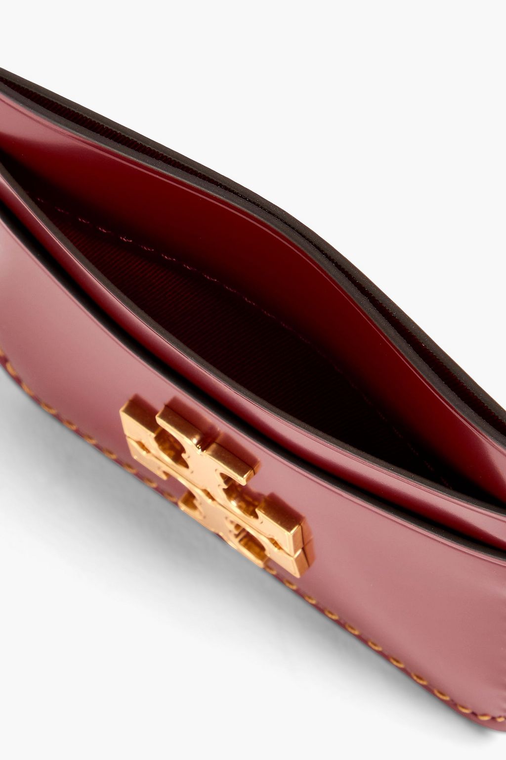 TORY BURCH Glossed-leather cardholder