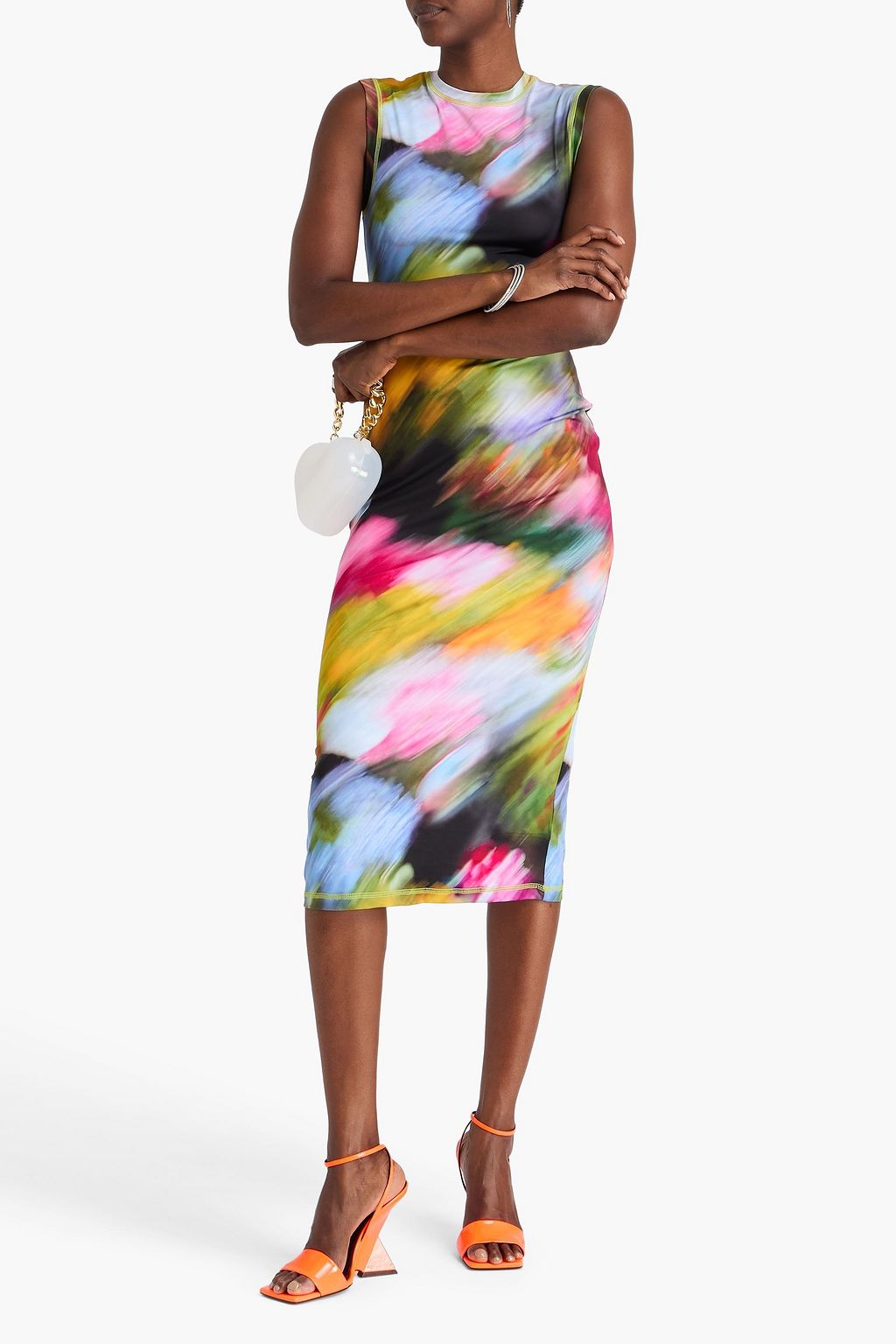 STINE GOYA Printed jersey midi dress