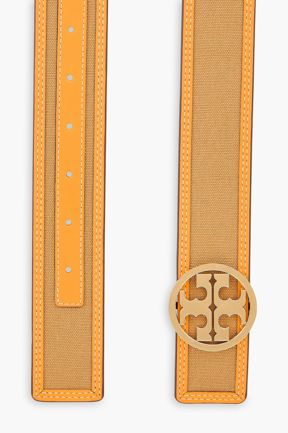  Tory Burch - Gürtel „miller“ Aus Canvas Mit Lederbesatz - Orange - L 
