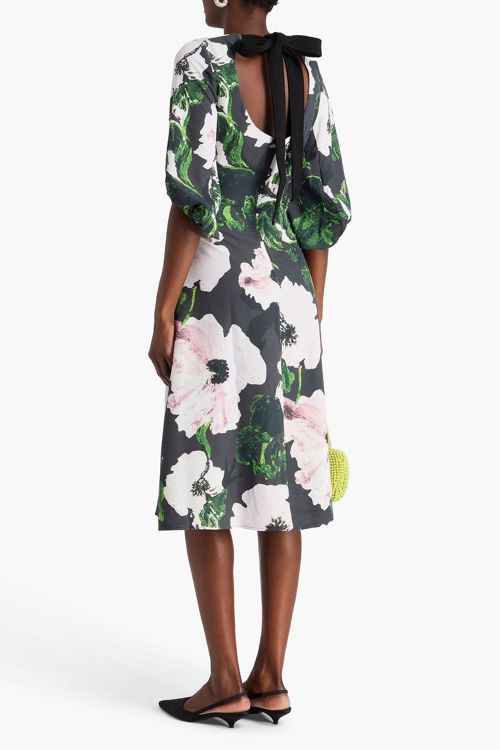 STINE GOYA Floral-print cloqué midi dress