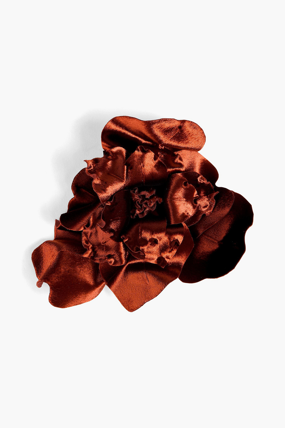Zimmermann Floral-appliquéd Velvet Brooch In Brown