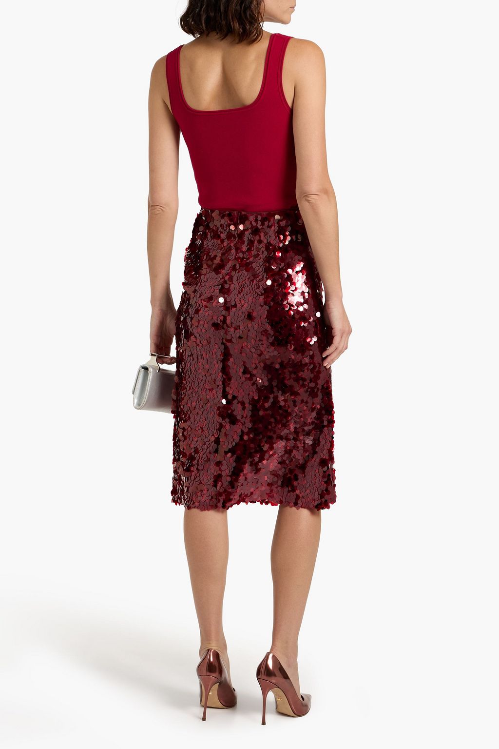 VINCE. Sequined tulle skirt