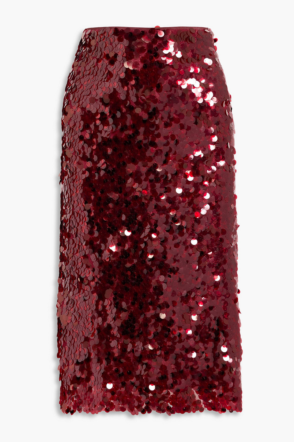 Vince Paillette Bias Skirt In Ruby Ink In Burgundy
