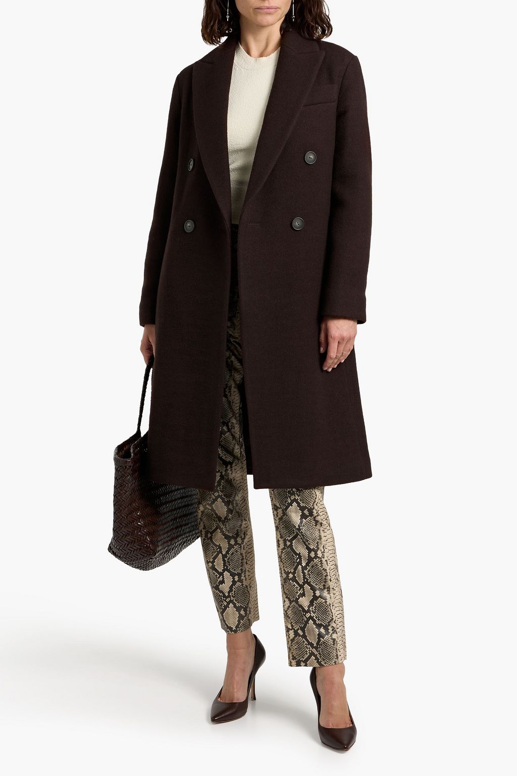 VINCE. Double-breasted wool-blend coat
