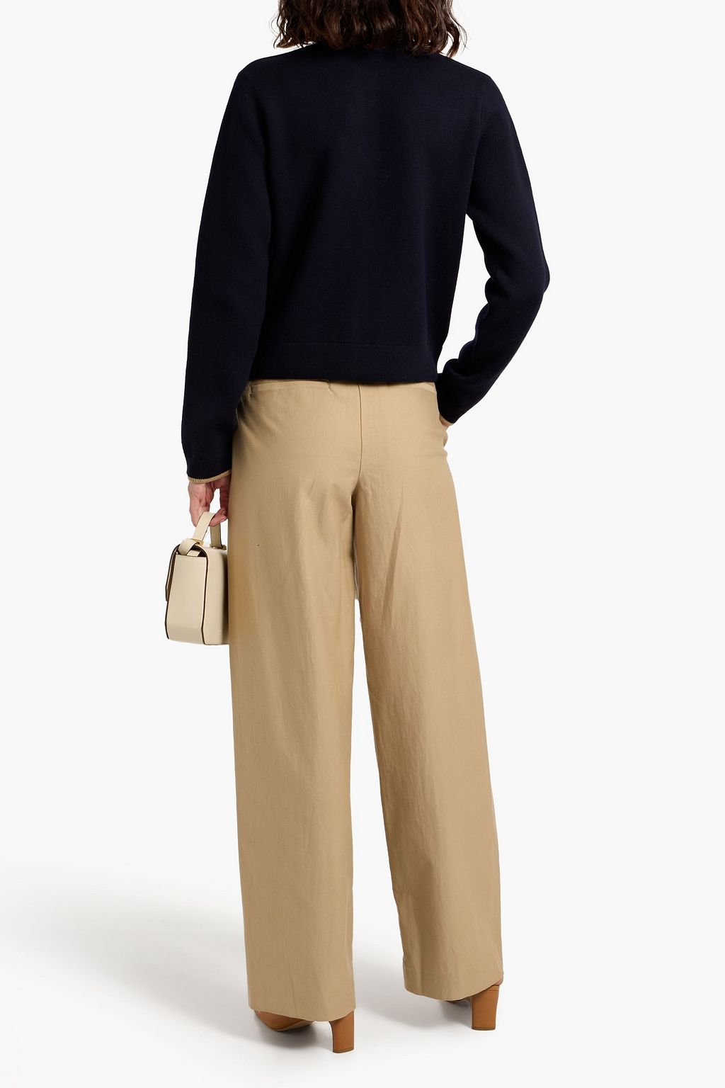 VINCE. Cotton and wool-blend twill wide-leg pants