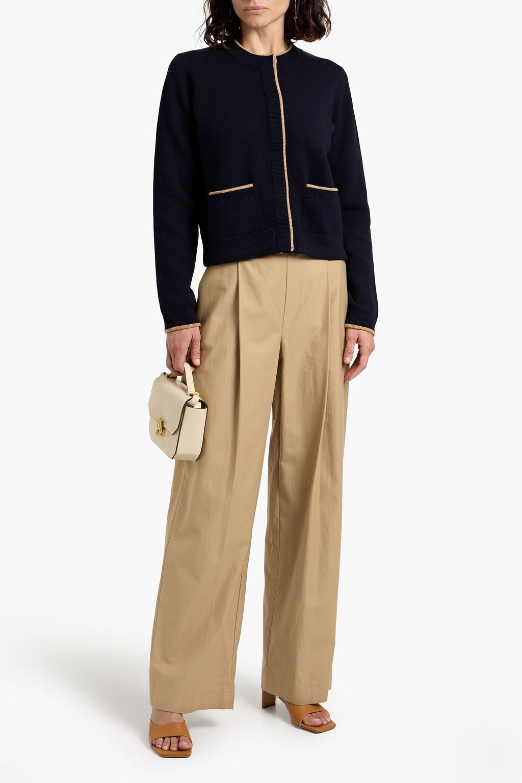 VINCE. Cotton and wool-blend twill wide-leg pants