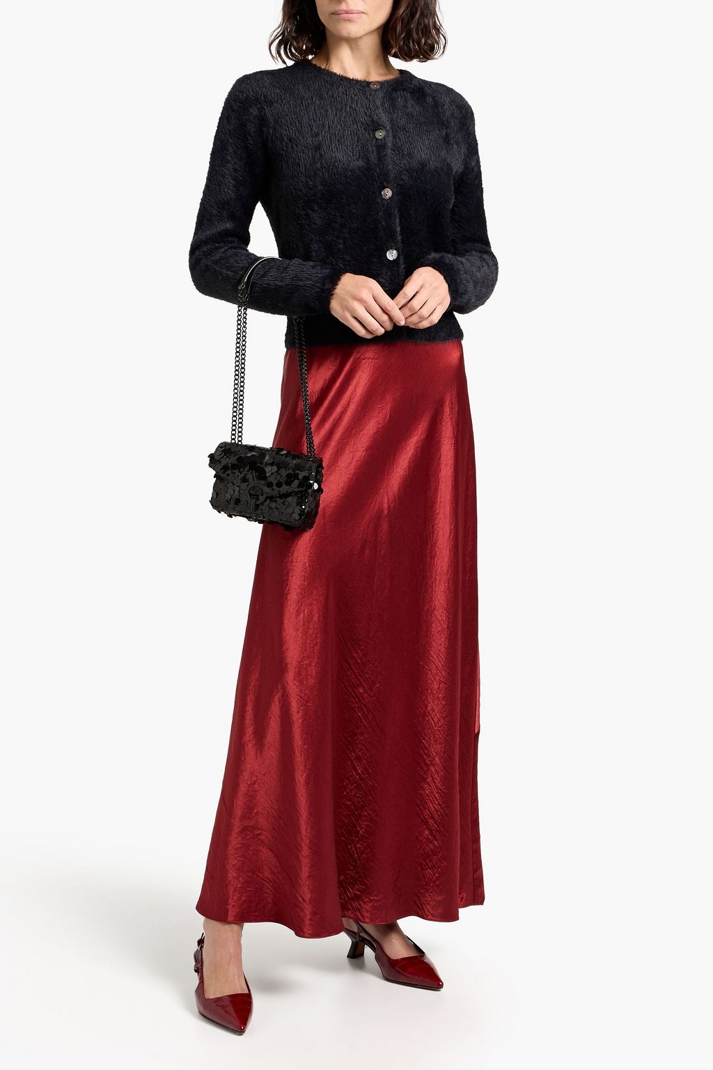 VINCE. Brushed knitted cardigan