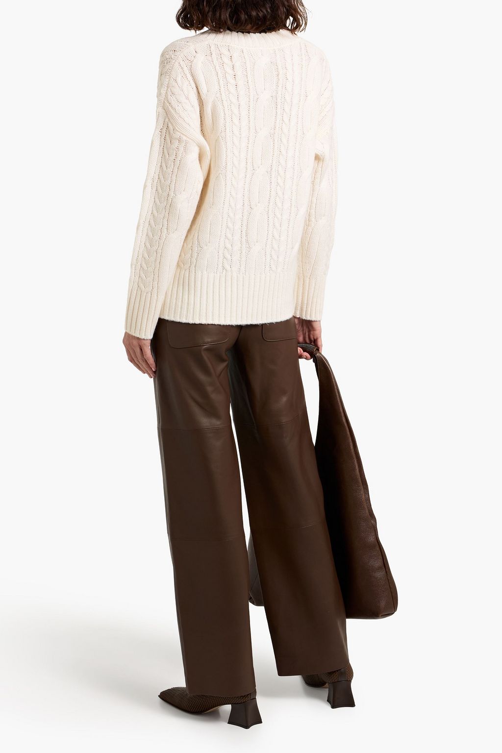 VINCE. Cable-knit wool and cashmere-blend sweater