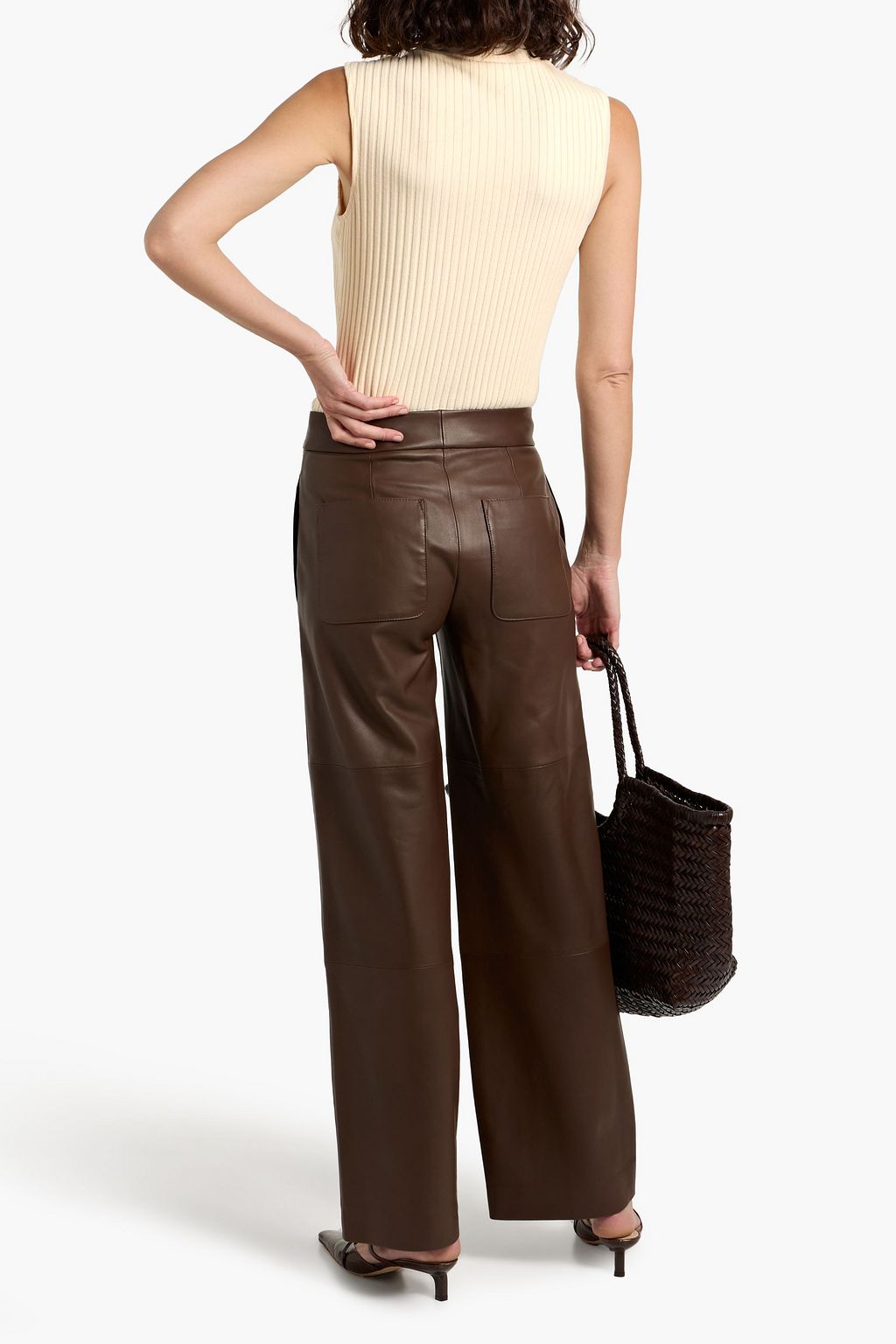 VINCE. Ribbed cotton-blend turtleneck top