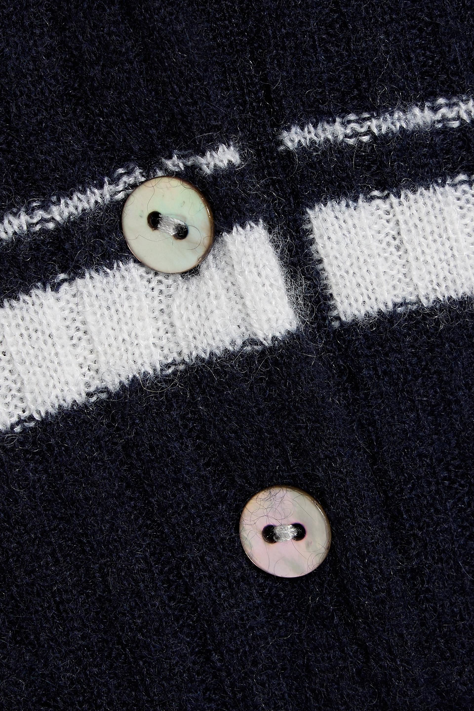 Vince Striped Cashmere And Silk Polo Sweater In Blue