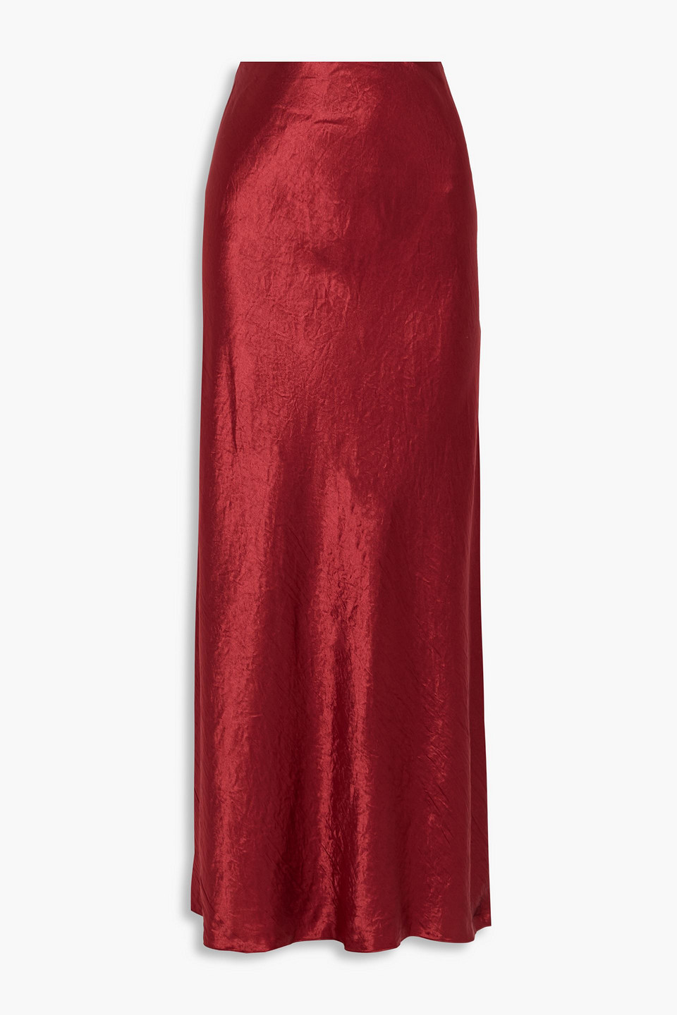 Vince Crinkled-satin Maxi Skirt In Brown