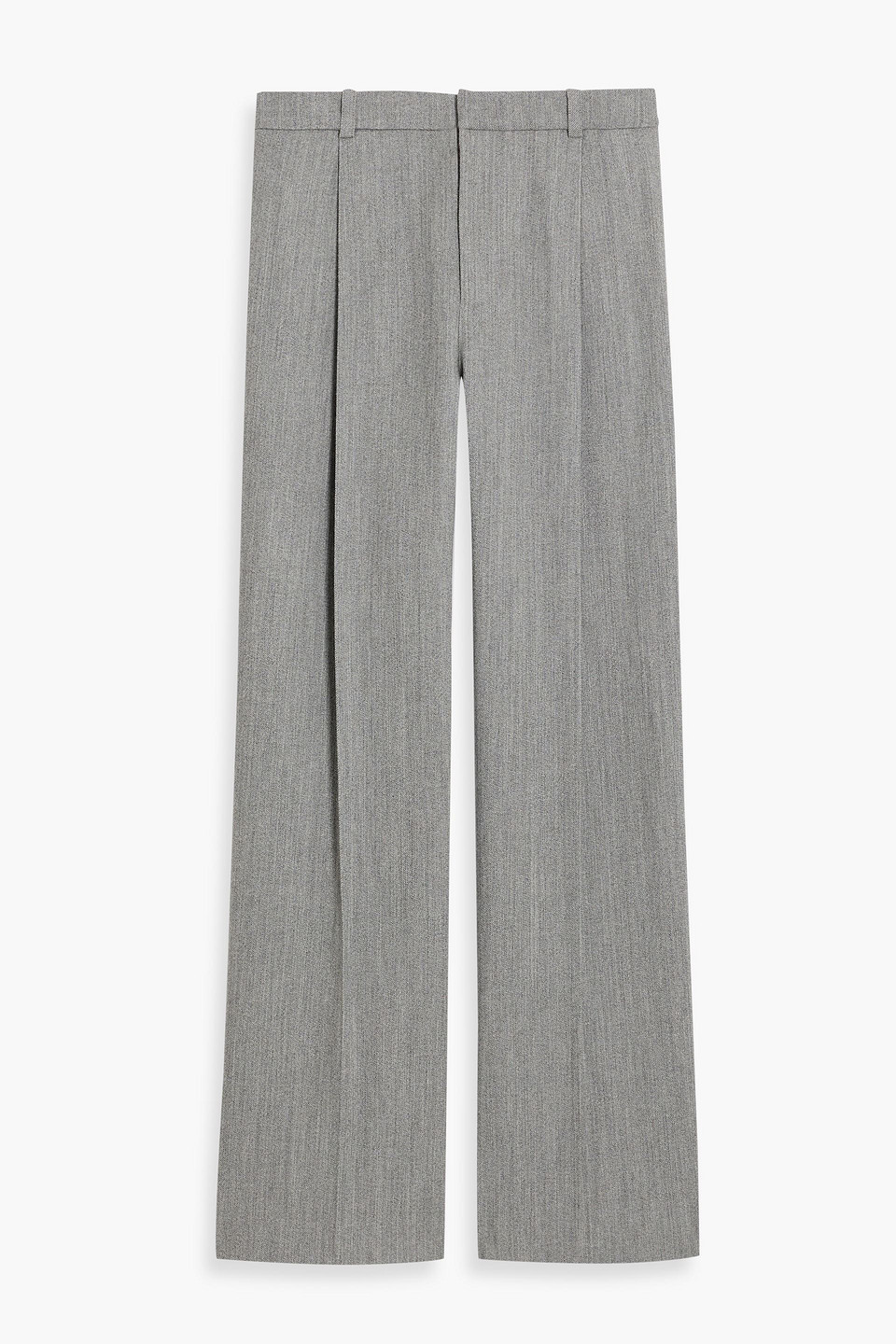 Vince Wool-blend Twill Wide-leg Pants In Gray