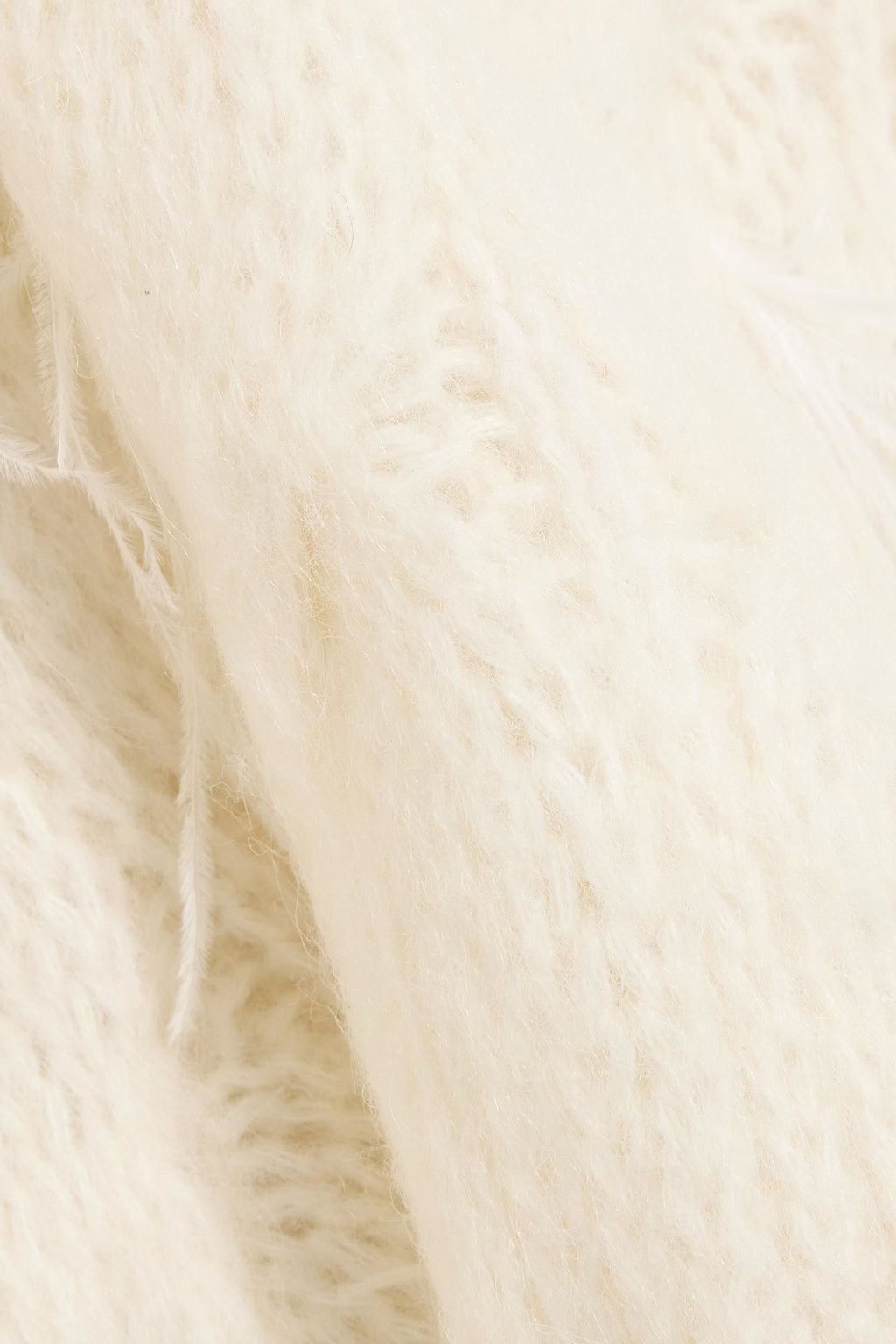 VINCE. Feather-embellished cable-knit sweater