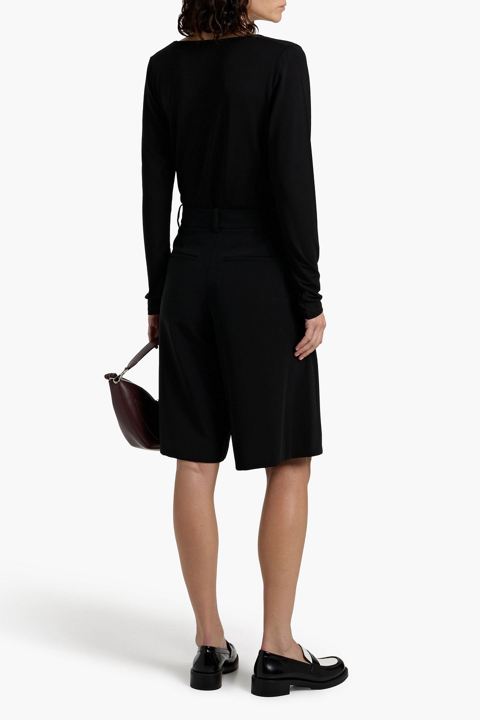 Vince Stretch-jersey Top In Black