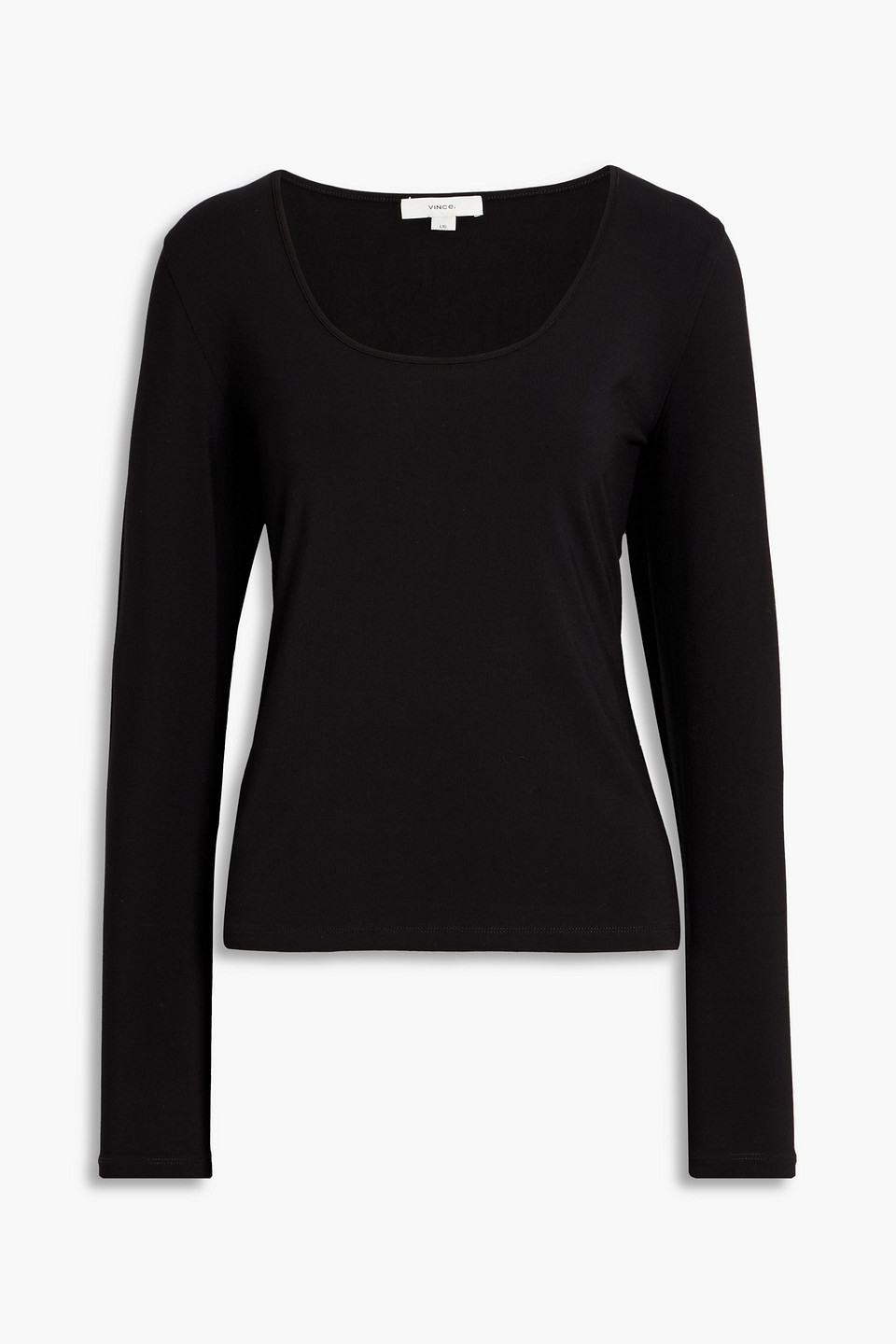 Vince Stretch-jersey Top In Black