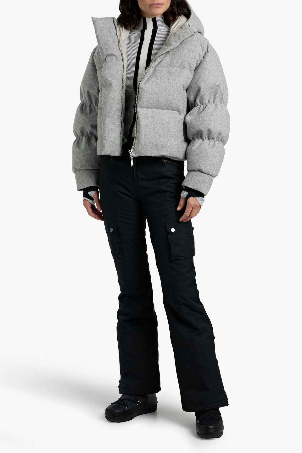 Cordova Aomori Quilted Wool-blend Down Ski Jacket In Gray