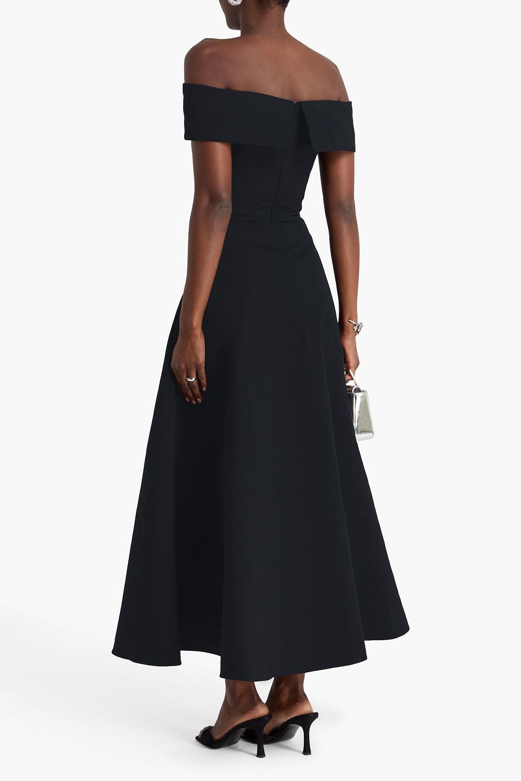 SAFIYAA Kristiana off-the-shoulder faille maxi dress