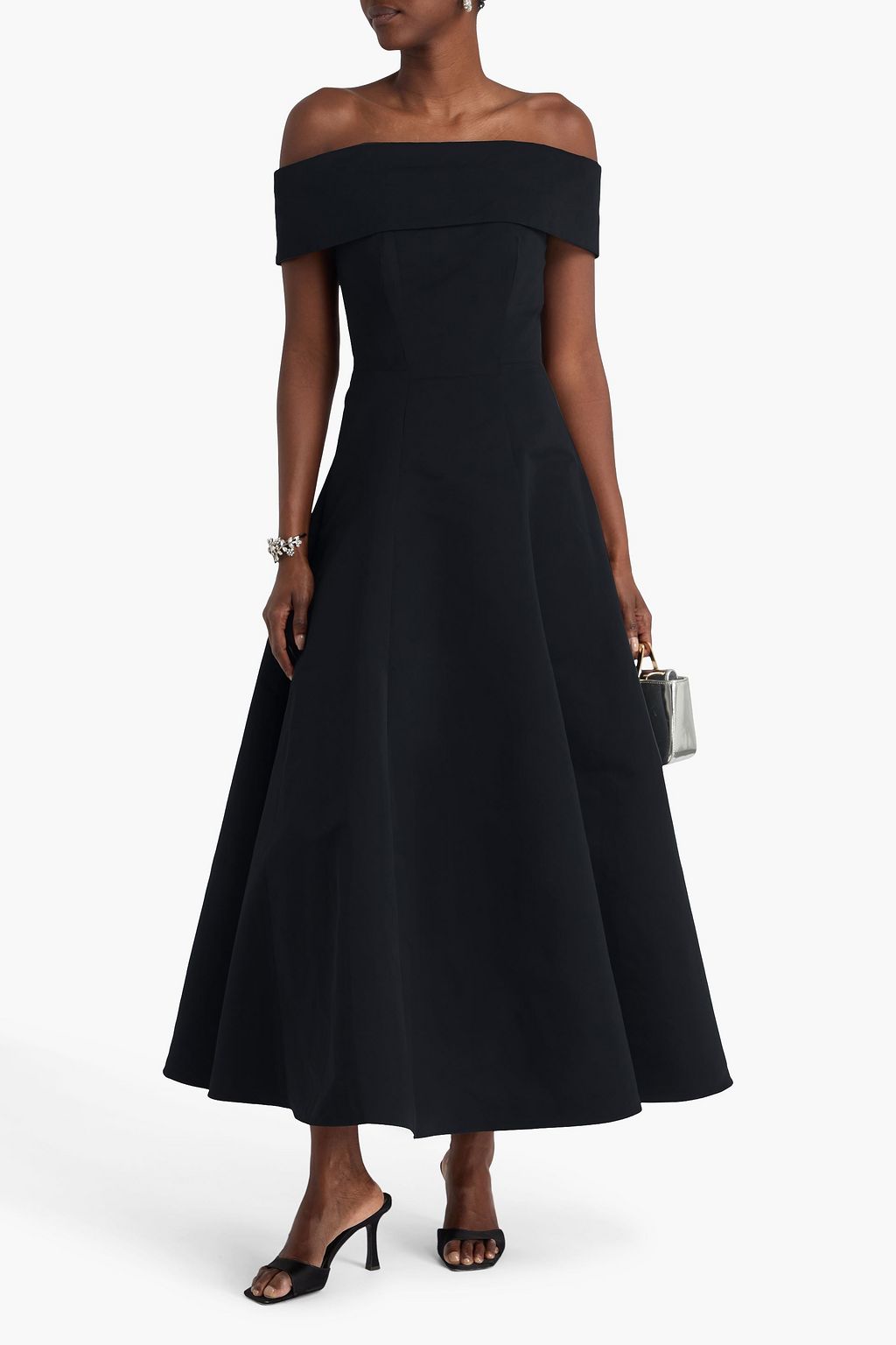 SAFIYAA Kristiana off-the-shoulder faille maxi dress