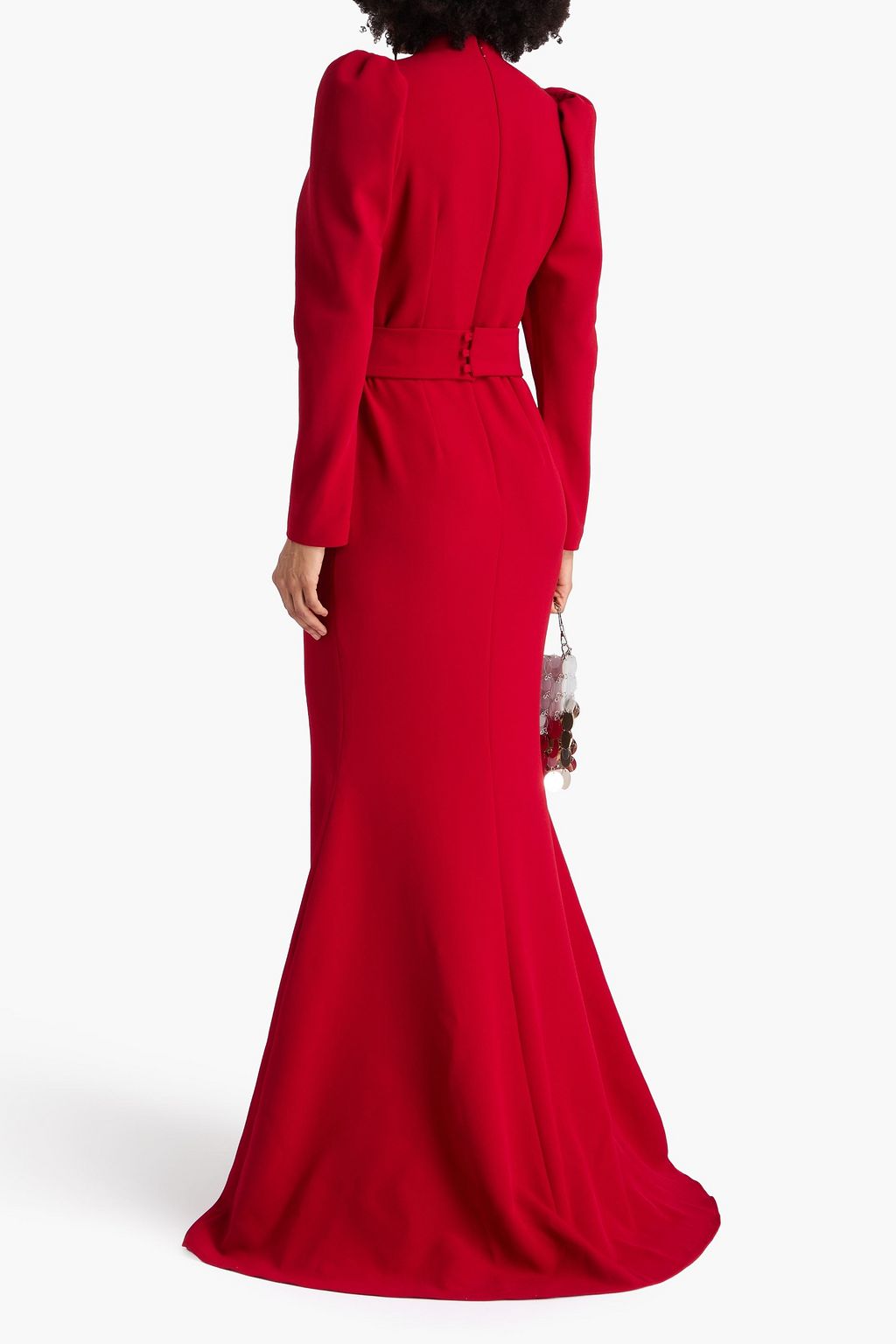 SAFIYAA Tonya belted crepe gown