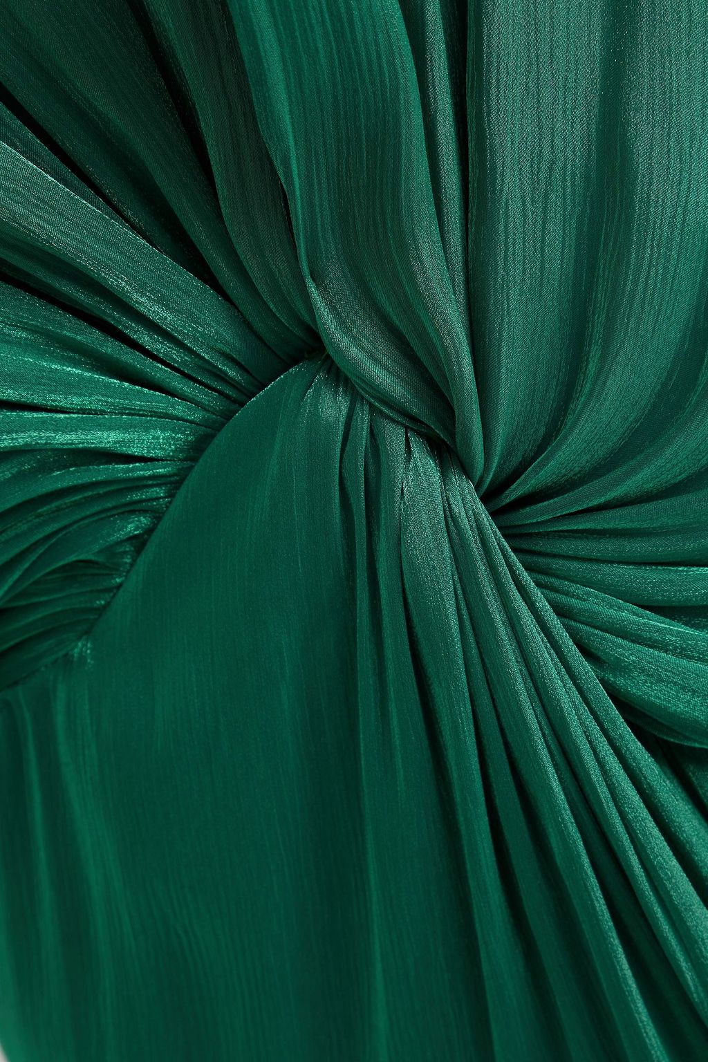 COSTARELLOS Twisted metallic georgette maxi dress