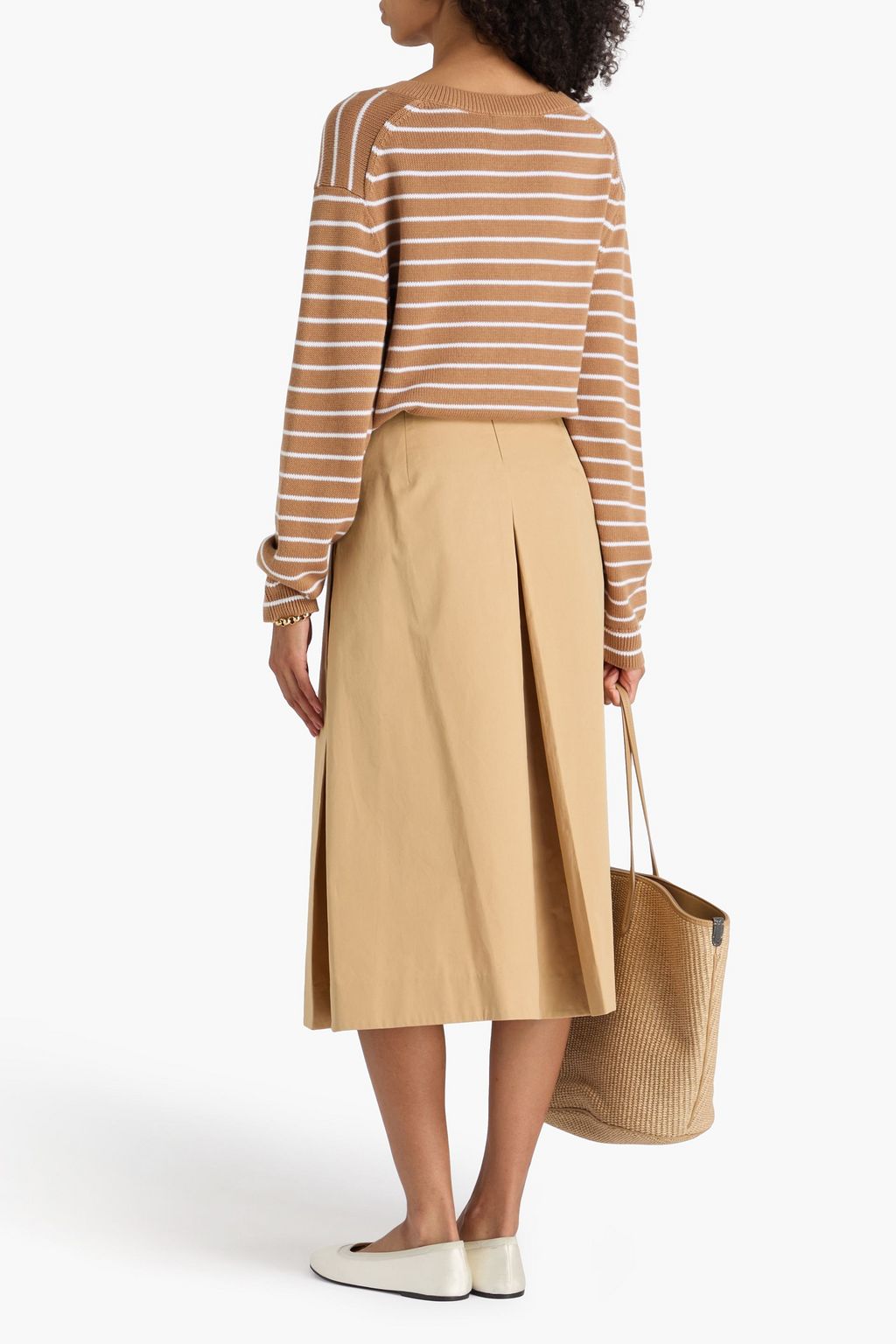 THEORY Striped cotton sweater