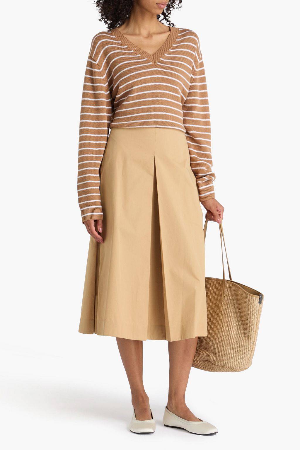 THEORY Striped cotton sweater