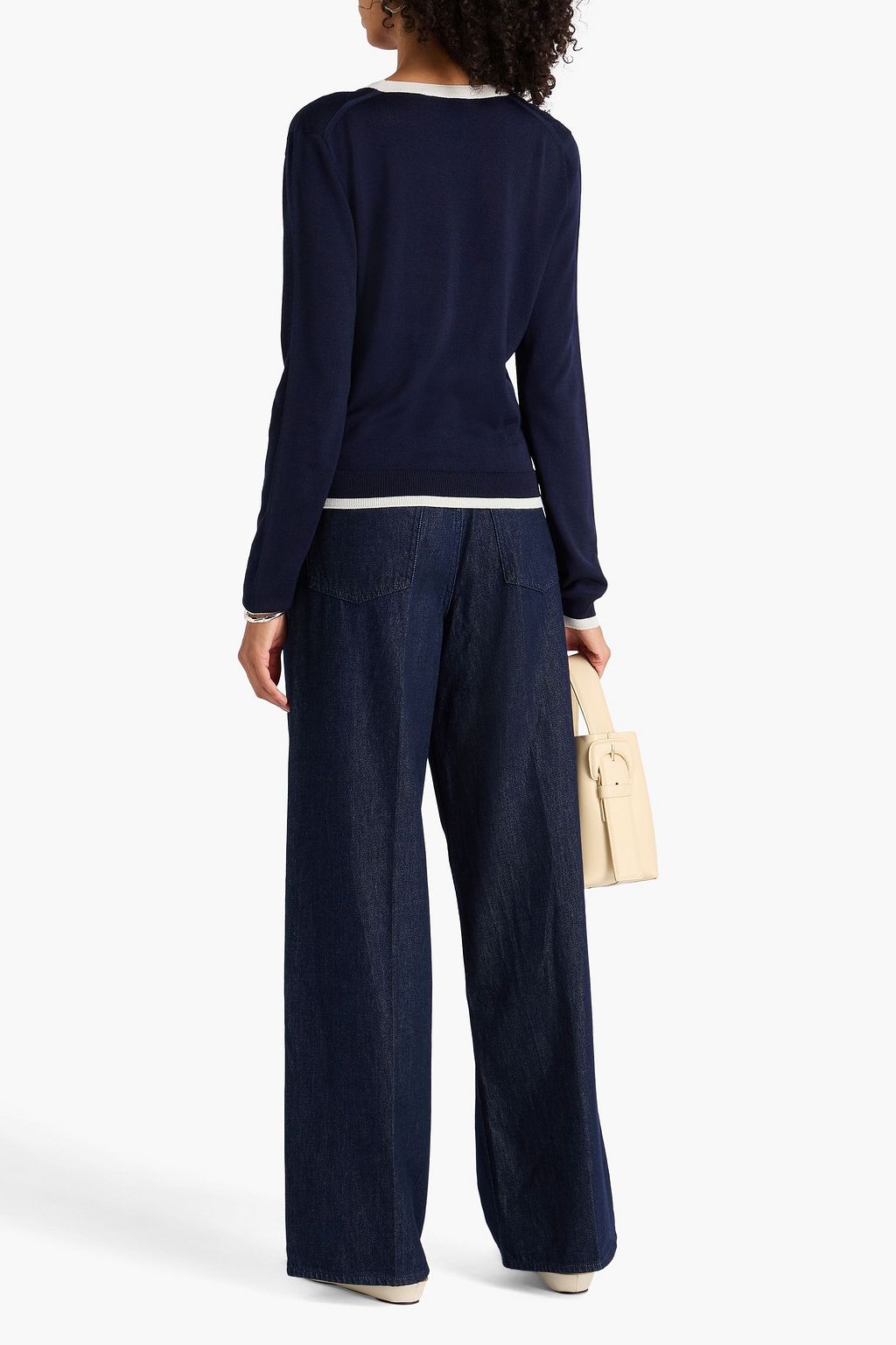 THEORY Zweifarbiger Strickcardigan