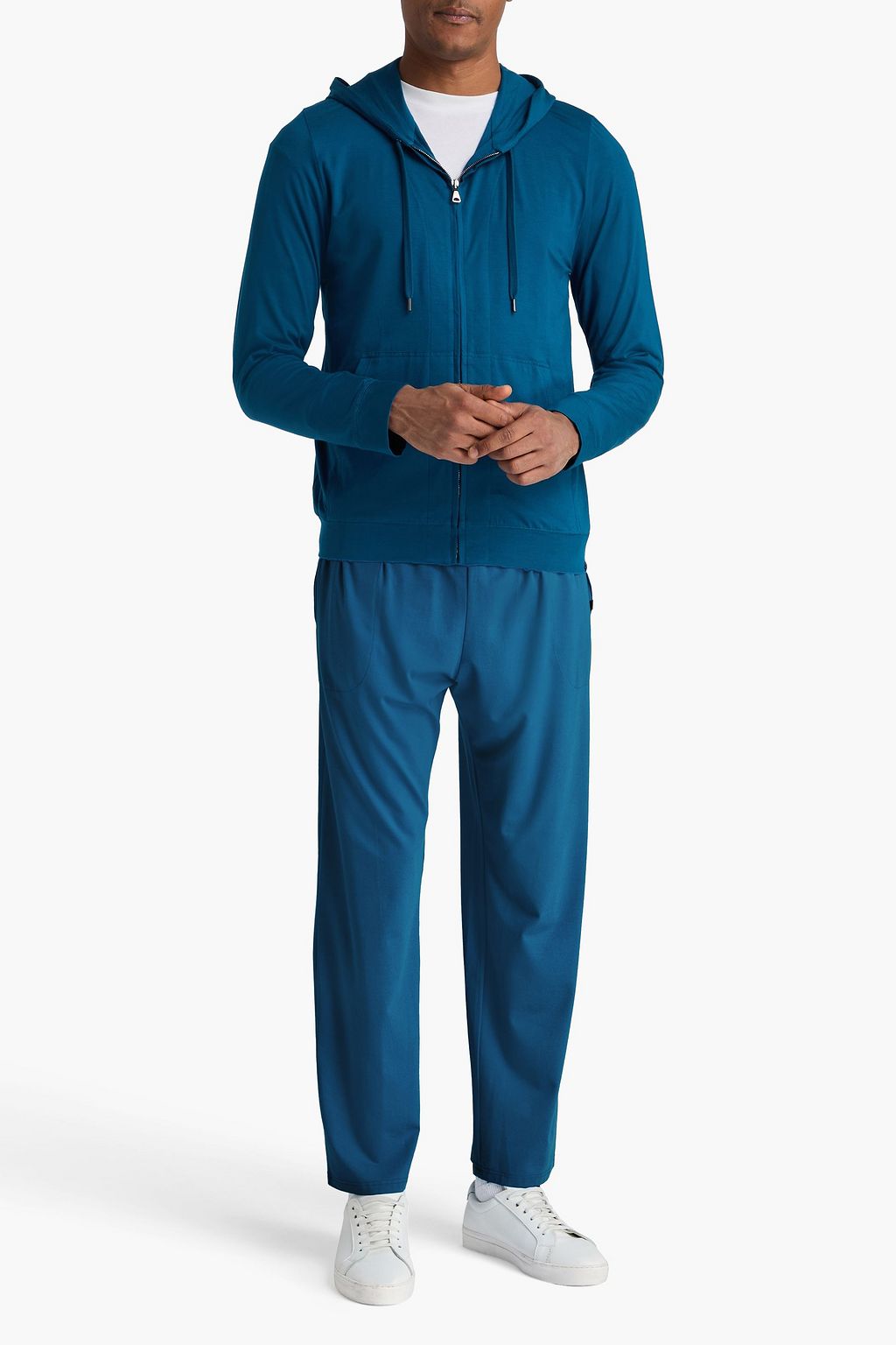 DEREK ROSE Modal-blend jersey zip-up hoodie