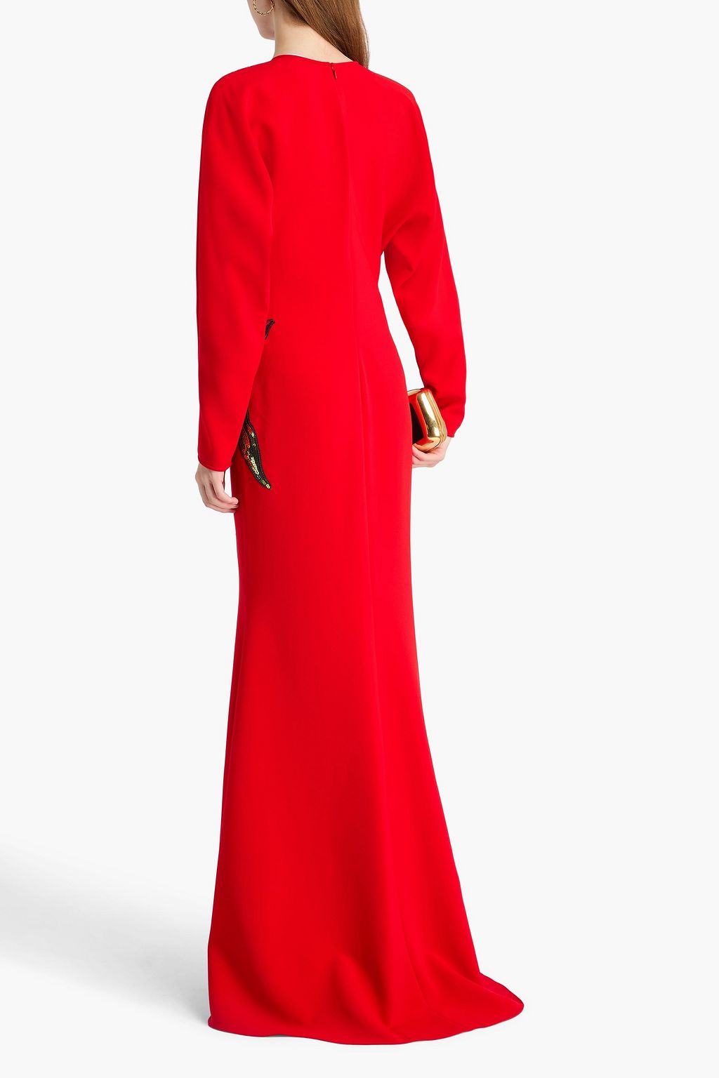 COSTARELLOS Sequin-embellished crepe gown